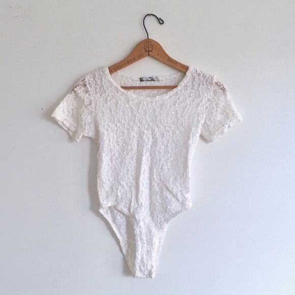 white lace onesie